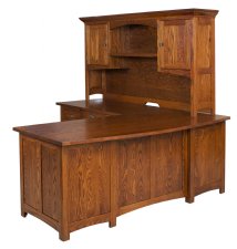 Oakwood Executive L-Desk with Hutch